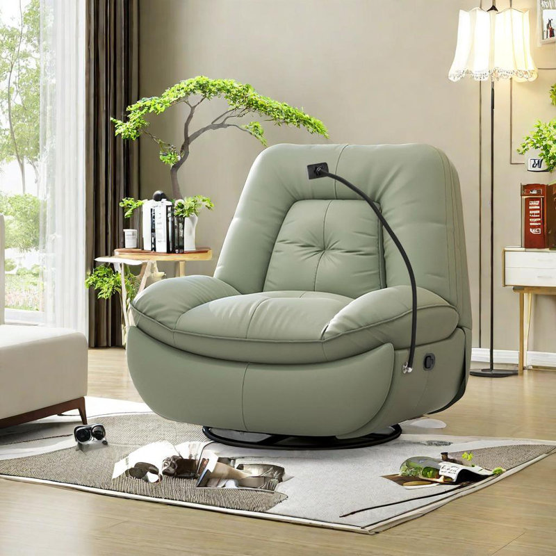 Sulley Faux Leather Recliner, Green