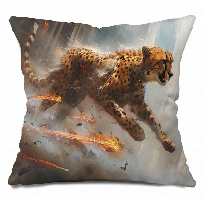 Coussin Cheetah, coussins en sergé de coton Action, H 20 po x l 20 po