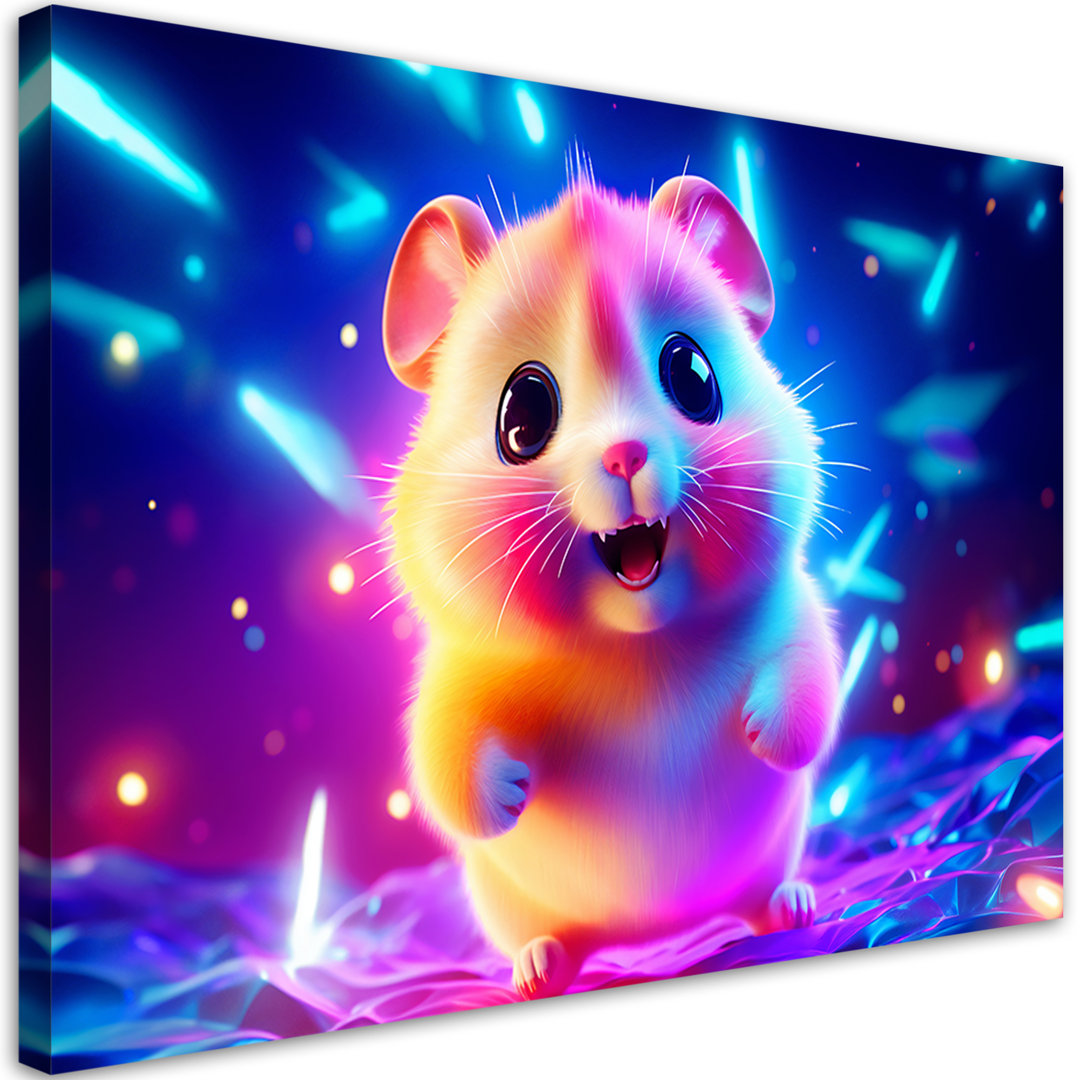 Druck, Niedlicher Hamster neon