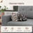 Abramson U-Shaped Corduroy Sectional Pull-Out Sofa Bed with Storage Ottoman-122510070