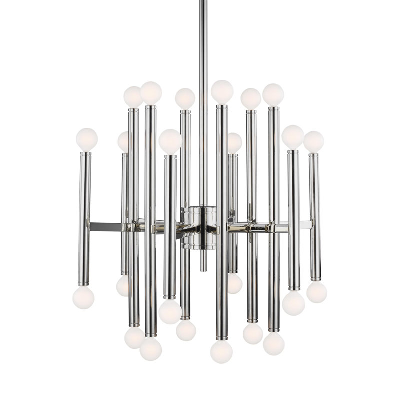 Beckham 24 - Light Chandelier, 30.25" H x 23" W x 23" D, Burnished Brass
