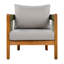 [Ensemble de 2] Fauteuil club d'extérieur en bois d'acacia avec détails en corde tissée à la main et dossier incurvé