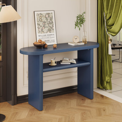 Console Table with Rounded Edges and Sturdy Shelf