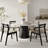 Round Glossy Stone Top Dining Table With 360° Circular Rotating Lazy Susan Farmhouse Style-1660754080-1660754082