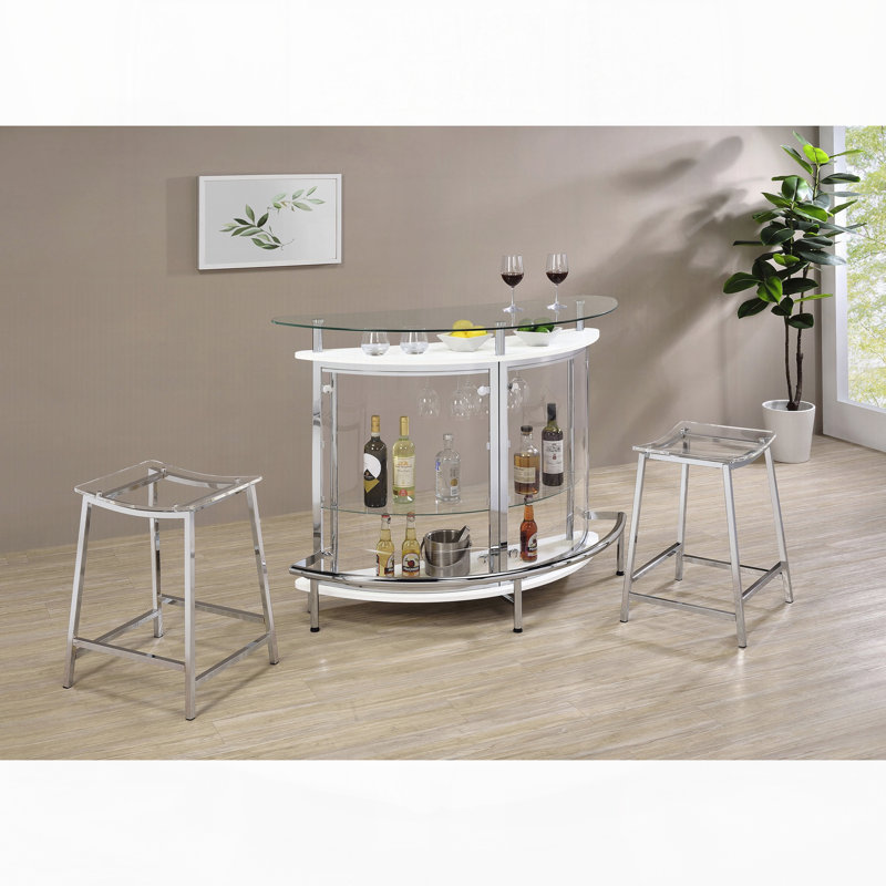 Tabouret de comptoir chromé sans dossier (ensemble de 2)