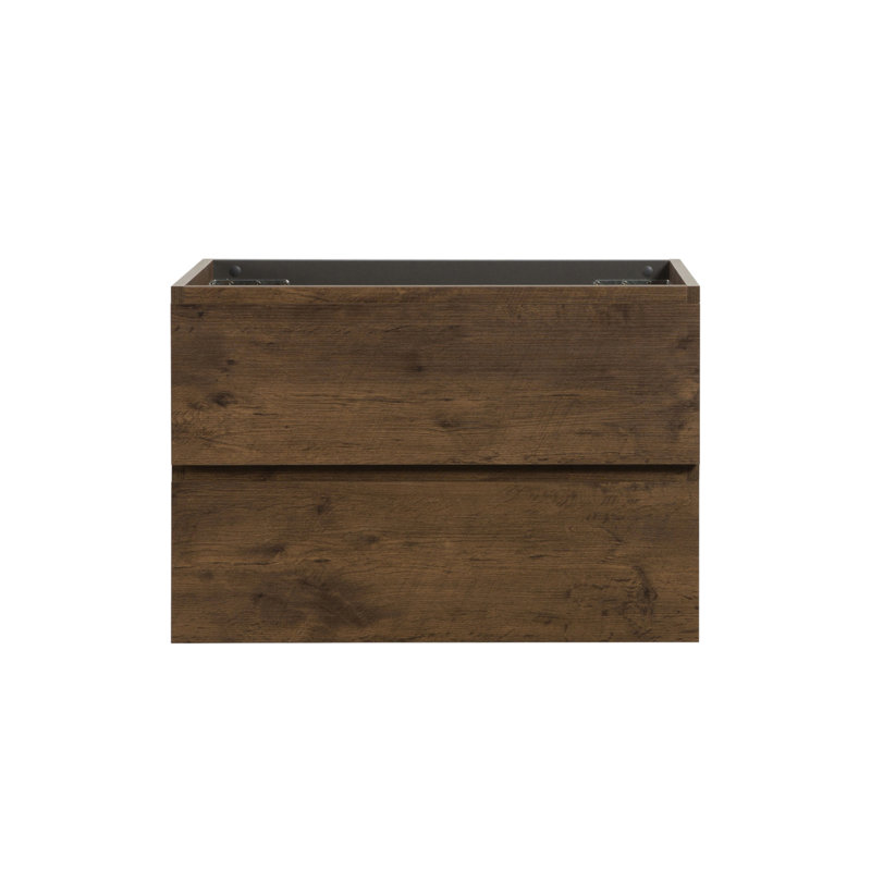 Alice-30W-105, armoire murale SANS lavabo, couleur noyer, avec deux tiroirs, pré-assemblée