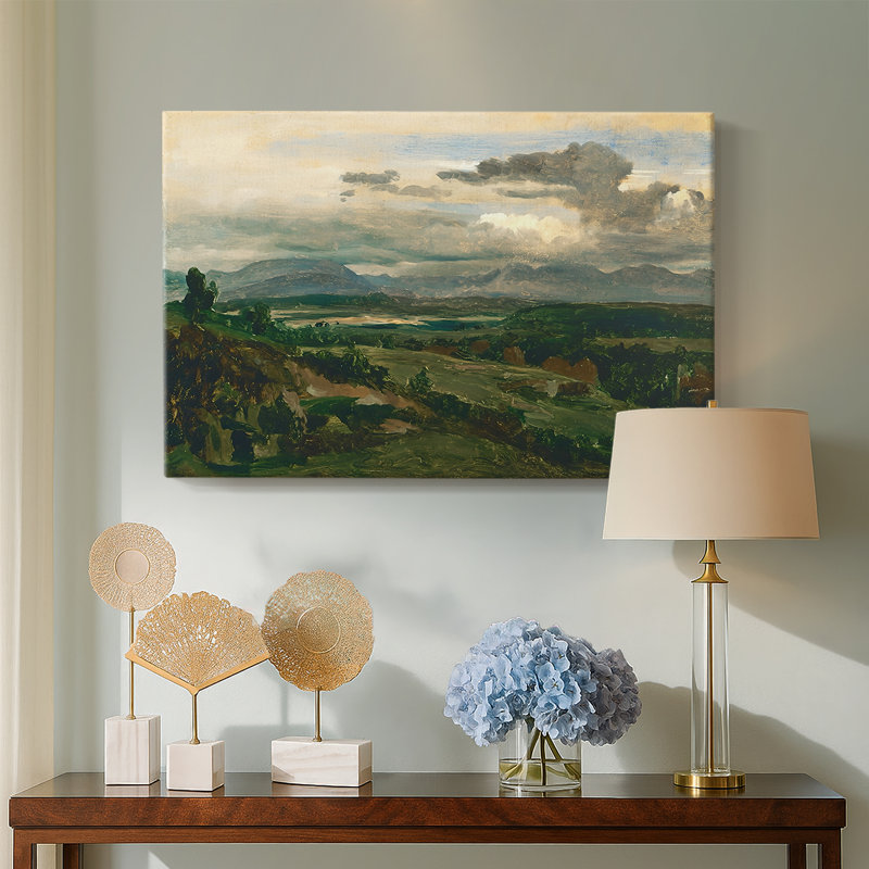 Jean «Landscape with Distant Mountains» - Art mural de qualité musée sur toile tendue, 8x12