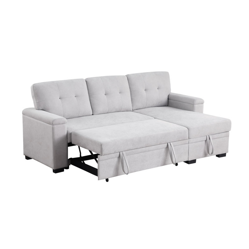 Canapé modulaire réversible moderne en tissu tissé gris clair l 84,5 po Lucca II, H 34,61 po x l 53,11 po x P 84,61 po