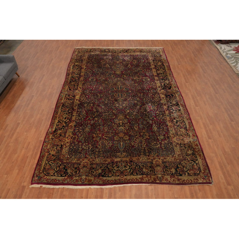 Tapis traditionnel antique à teinture végétale 10 x 17