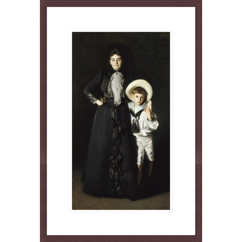 Portrait de madame Edward L. Davis et de son fils Livingston Davis par John Singer Sargent, impression giclée encadrée