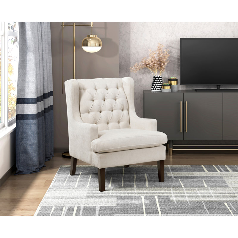 Fauteuil d'appoint confortable rembourré de mousse pour le salon, rehaussant le style intérieur, Beige