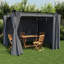 Gazebo With Curtains Steel-83788632-83788646