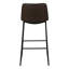 Chaise de bureau d'ordinateur à hauteur de bar avec similicuir brun et métal noir