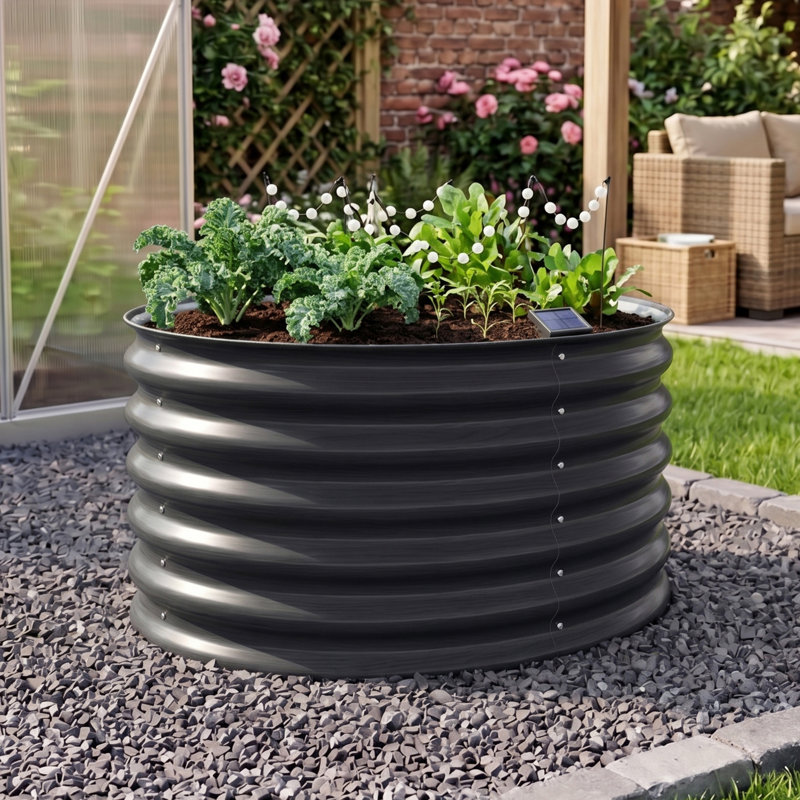 Planter Box, Dark Grey, 43cm H x 80cm W x 80cm D, 1