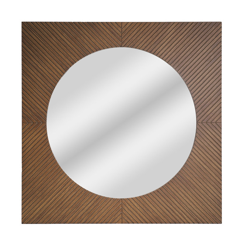 Miroir carré Jessekah, Brun