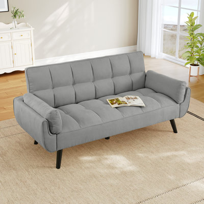 Futon canapé convertible moderne en lin, canapé-lit confortable
