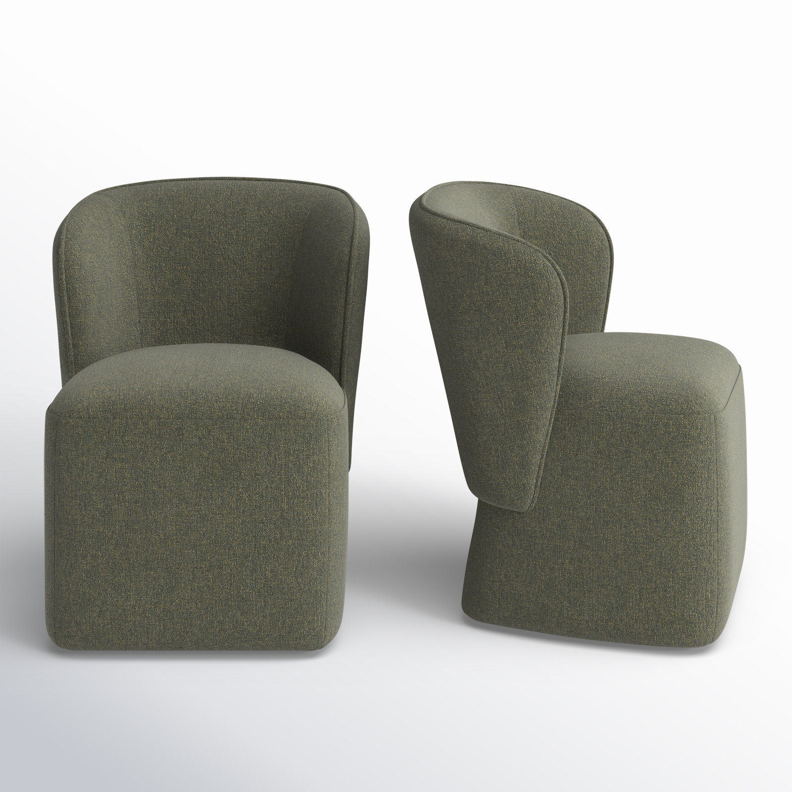 Niha Swivel Dining Chair, Nathan Hemp Tweed