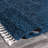 Hollier Modern Power Loom Performance Shag Tasseled Blue Rug-697819231
