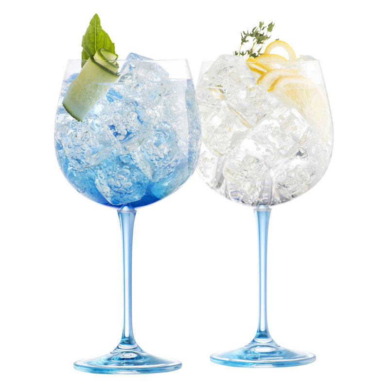 Theresia 10oz. Gin Balloon Glass Set, Blue