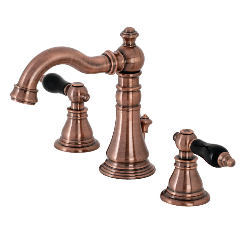 Robinet de salle de bain espacé avec ensemble de drain Fauceture, Cuivre antique