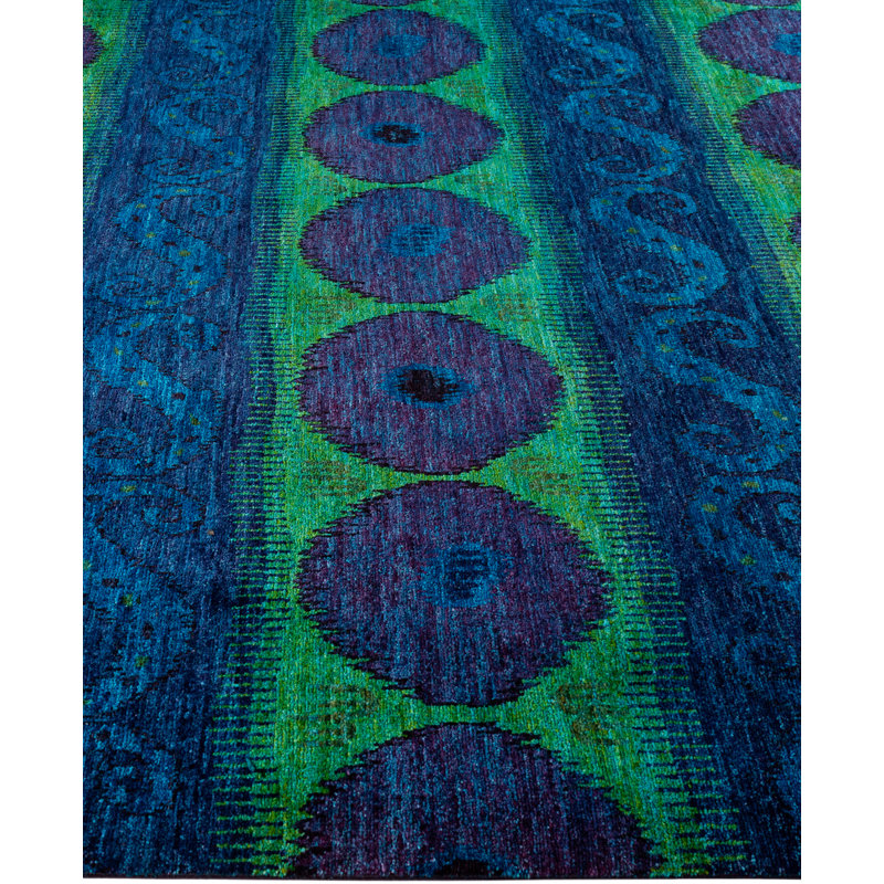 Overdyed Hand-Knotted Wool Modern-Contemporary Multi Area Rug 9' 0" x 12' 8"