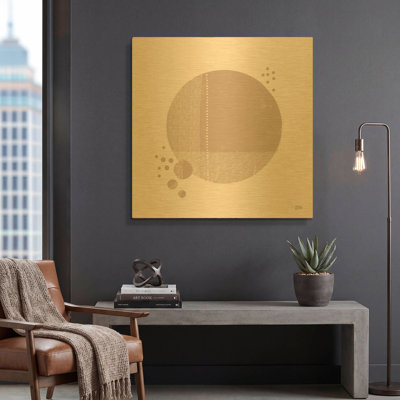 «Tribeca I Mauve» par Melissa Averinos, art mural en métal doré, 12 po x 12 po