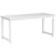 Bureau de direction 63 po, grand poste de travail d'ordinateur moderne avec structure en métal épais, mobilier de bureau pour la maison, finition blanche