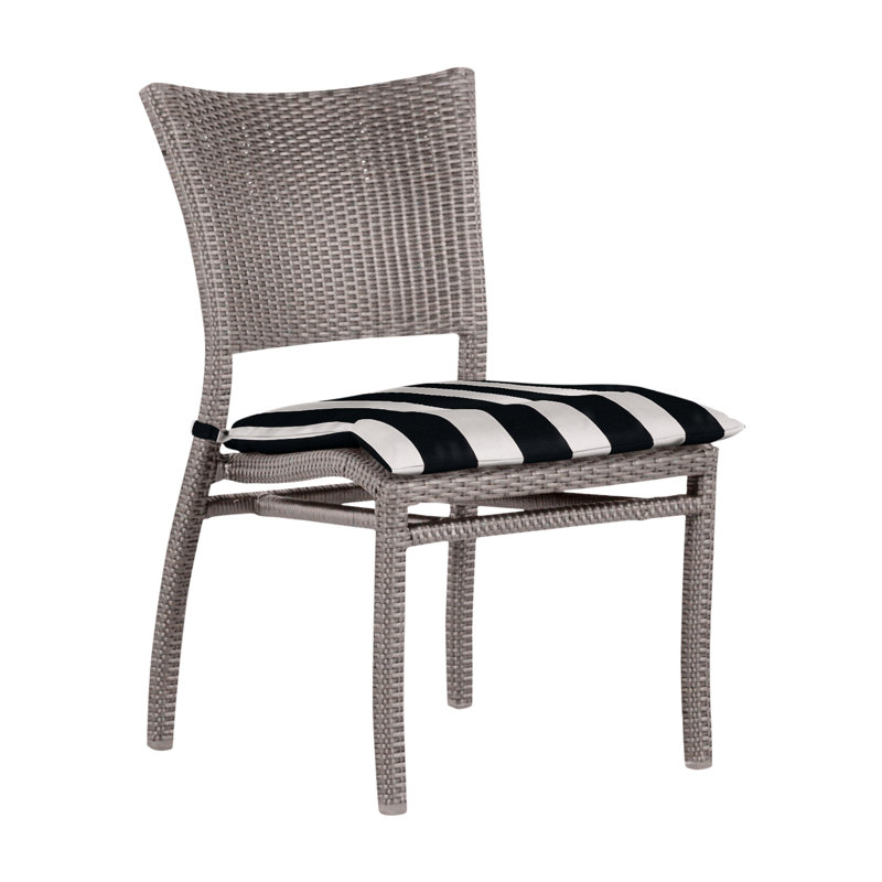 Chaise d'appoint tissée Skye - Huître, Huître, Pas de soudure, Cabana à rayures minuit