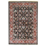 Hand Knotted Wool Oriental Area Rug in Dark Green And Red