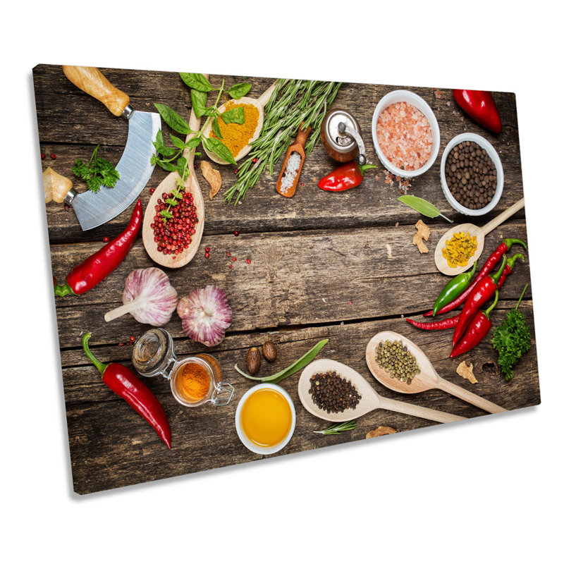 Organic Cooking Ingredients - Wrapped Canvas Print, 61cm H x 91.4cm W x 4cm D