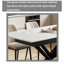 Table de salle à manger extensible de 71 po de largeur, table de cuisine extensible moderne, base en croix en X noir, plateau en marbre blanc brillant, sièges 6 à 8