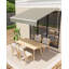 Auvent rétractable manuel 10 pi x 8 pi avec manivelle, polyester enduit de polyuréthane imperméable, cadre en aluminium pour terrasse, patio, porche, balcon-124629737-124629739-124629741