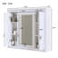 Armoire de salle de bain murale avec miroir, armoire à pharmacie murale avec 4 tablettes et 3 portes, blanc