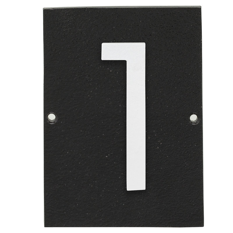 Plaque d’adresse murale sur 1 ligne flottante, Noir, Blanc, Oui
