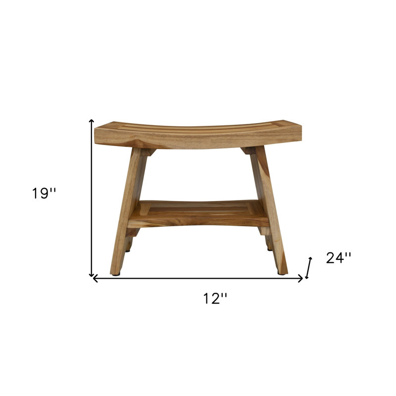 18" X 24" Teak Shower Bench, Brown