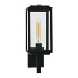 Lumière d'extérieur en métal et verre Ihtishaam, noir texturé