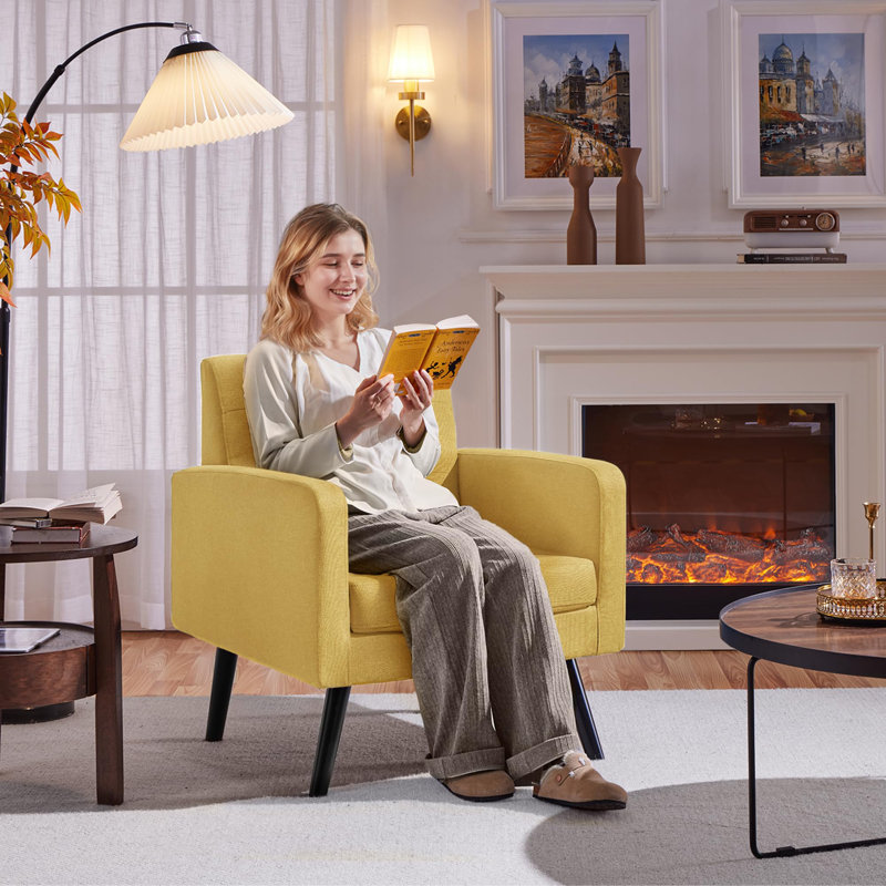 Chaises d'appoint Mid-Century, Jaune