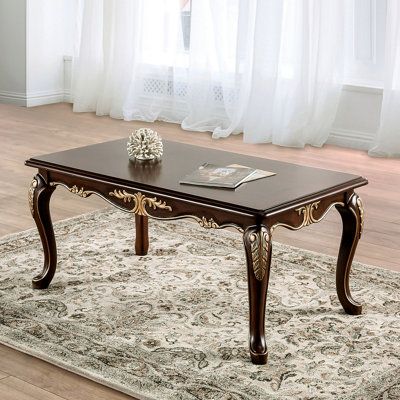 Coffee Table, Traditional Rectangle, Tobacco & Gold