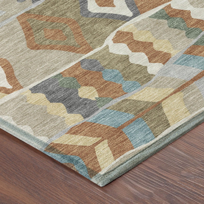 Machine Washable Indoor/Outdoor Chantille ACN2844 Lodge Rug, Rust, 2'6" x 3'10"