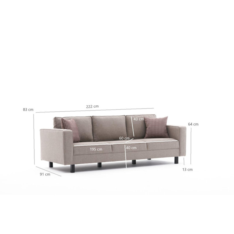 Canapé rembourré Breaanna, Mélange de polyester brun