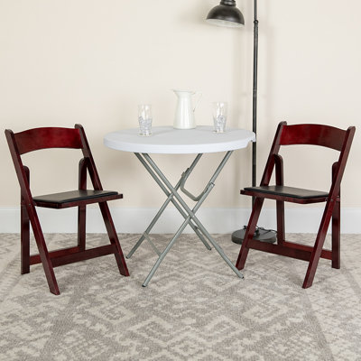 Prompton Wood Folding Chair with Vinyl Padded Seat