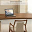 Bureau moderne minimaliste en bois massif brun-1004295275
