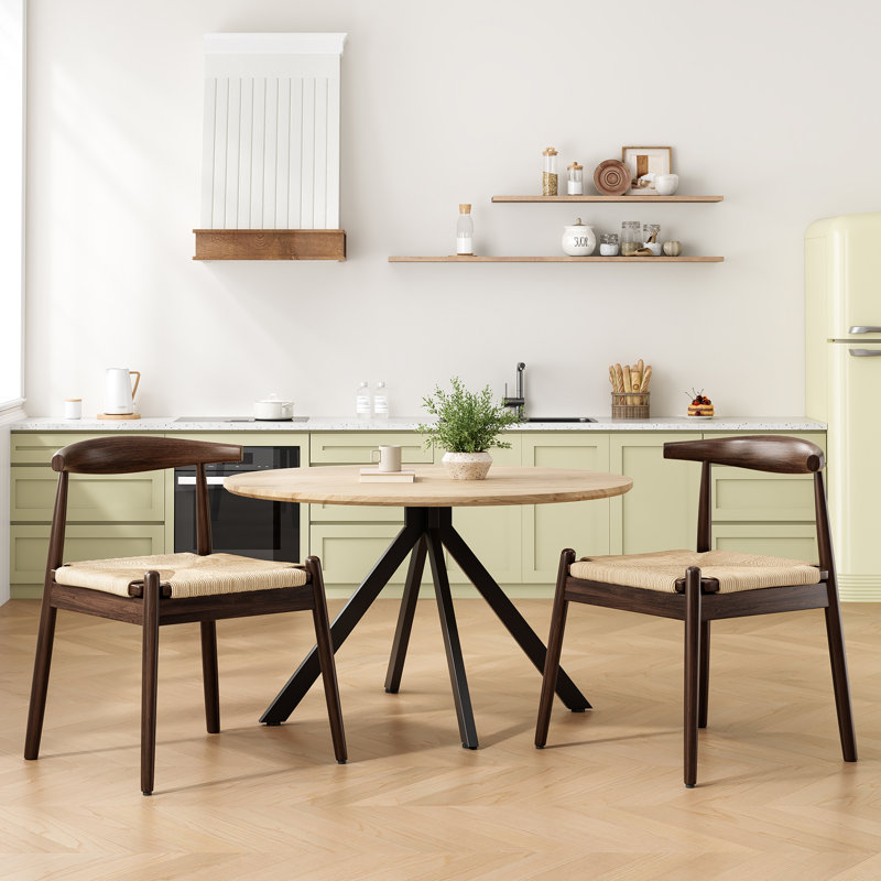Chaise de salle à manger Gering, Beige / brun foncé