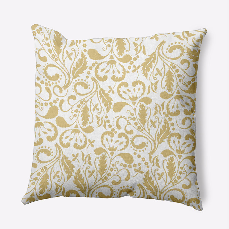 Housse et insert de coussin floral, 18 po x 18 po, Or