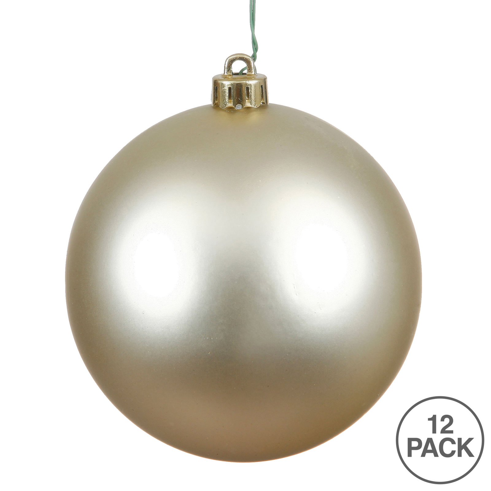 Holiday Décor Ball Ornament, Champagne, 3" H x 3" W x 3" D