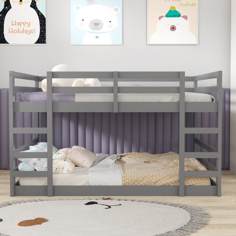 Esila Kids Full Over Full Bunk Bed, Gray
