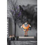 Ensemble de 2 gnomes debout en tissu avec gnome et bannière de maintien 6,3 po x 4,3 po x 16 po orange / noir
