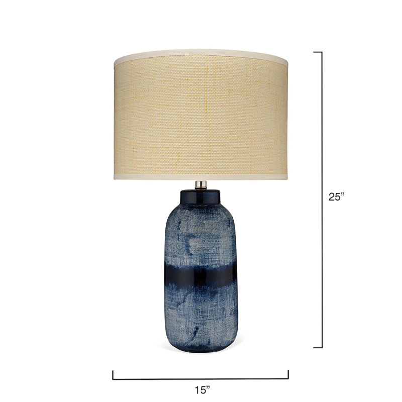 Table Lamp, Beige, 25" H x 15" W x 15" D