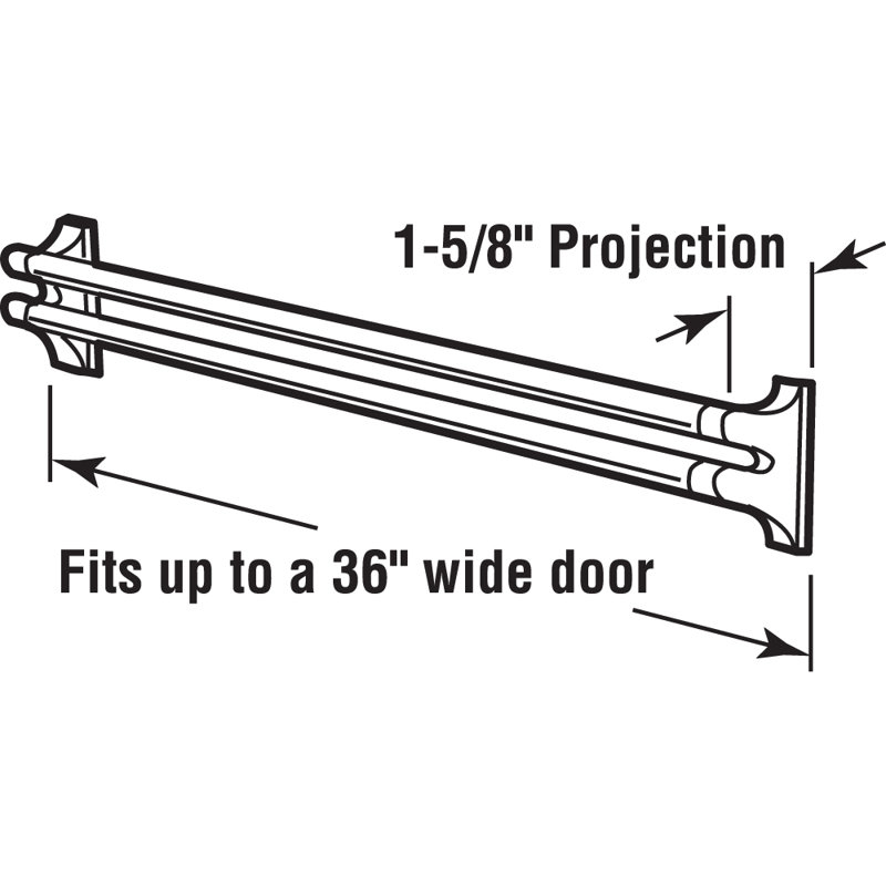 Barre de poussée pour porte battante Prime-Line (paquet simple), Blanc