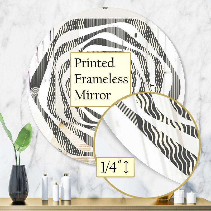 Miroir mural moderne whirl mimimal design ii, 31,5 po x 31,5 po